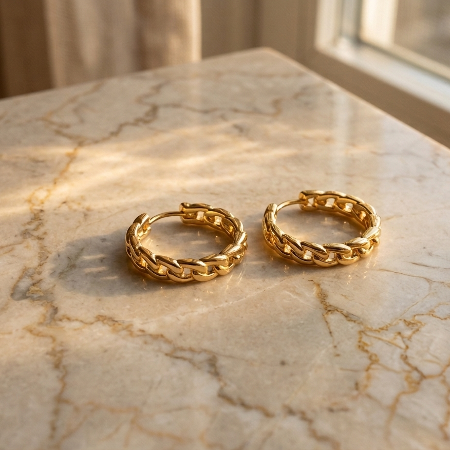 SMOOTH CHAINS HOOP EARRINGS
