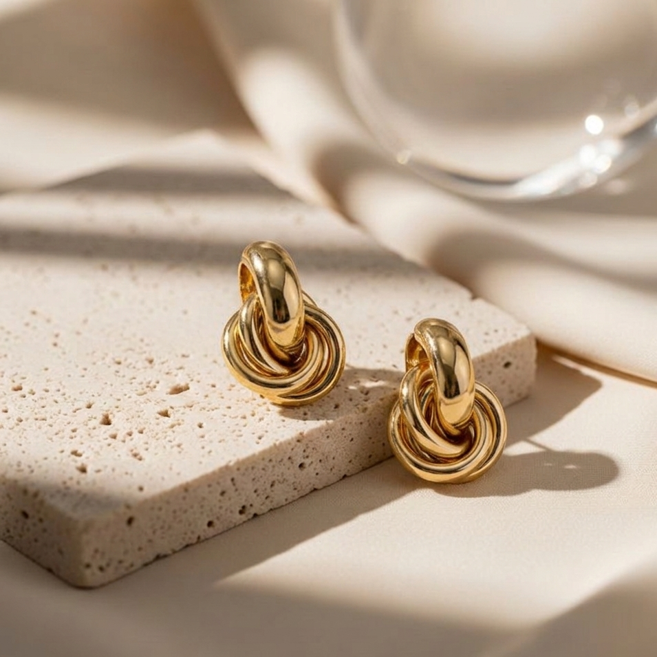 KNOT HOOP EARRINGS